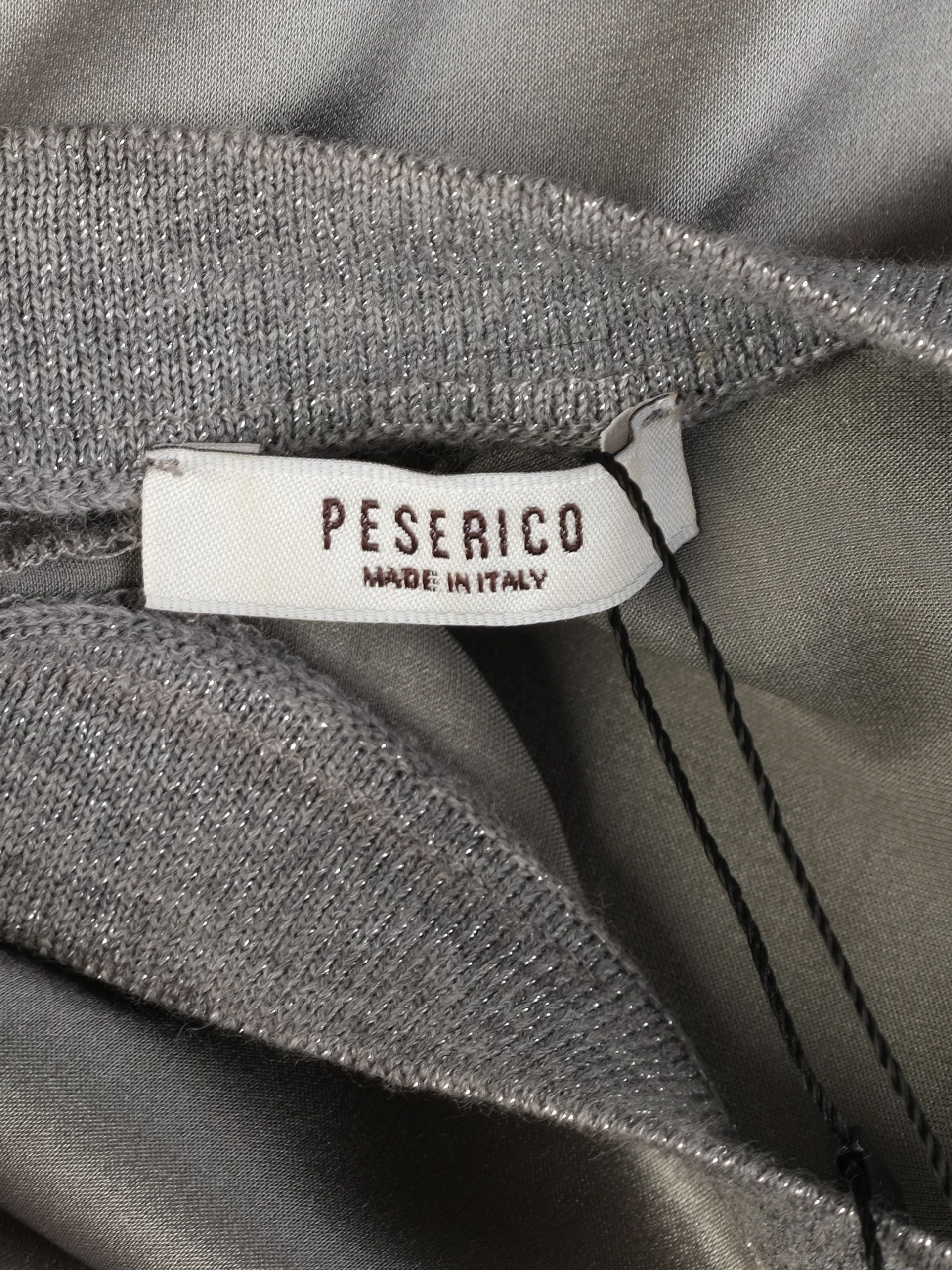 Excellent Peserico Gray Silk Blouse Size M for Women