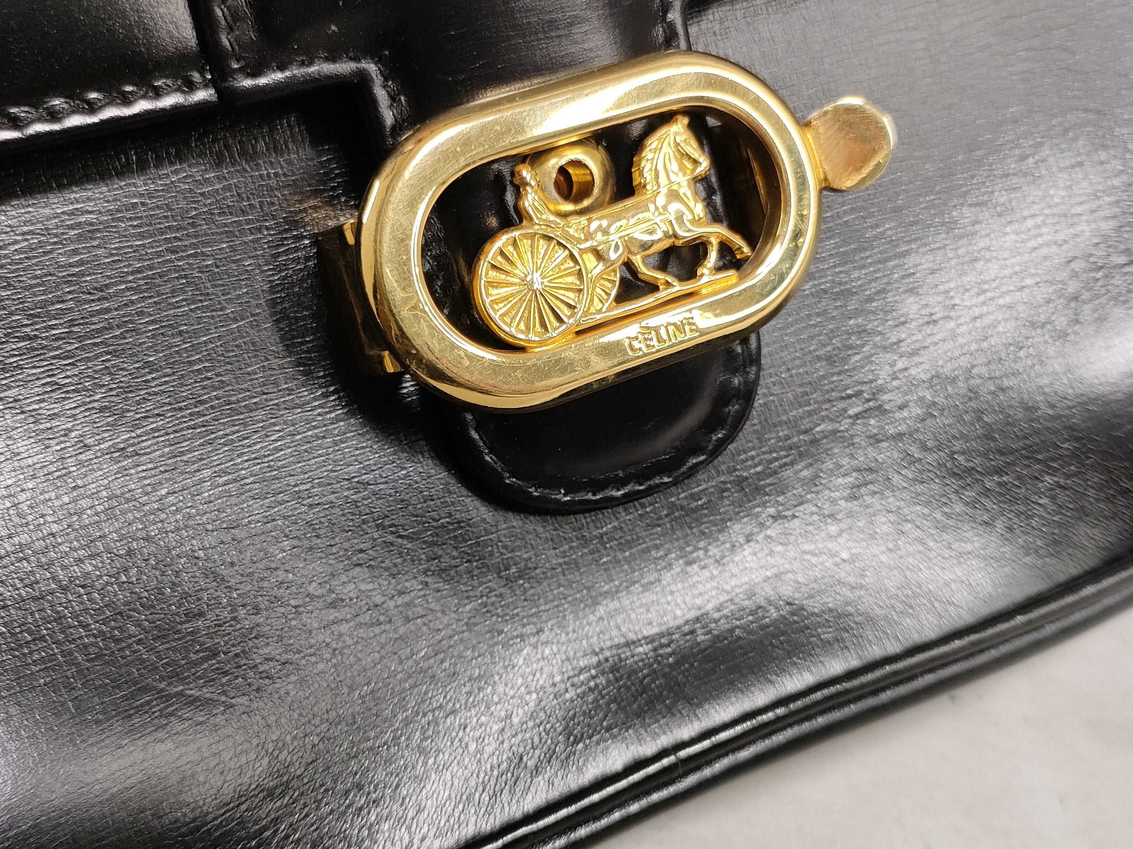 Celine Carriage Hardware Shoulder Leather Bag