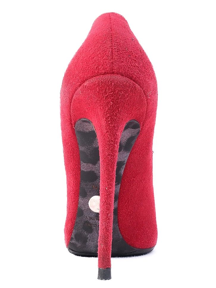 Excellent Dolce Gabbana Red Leather High-Heeled Shoes Size 38.5