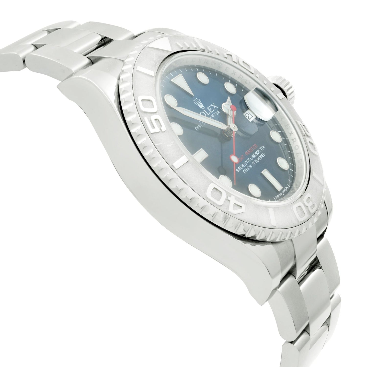 Rolex Yacht-master 40mm Platinum Steel Blue Dial Automatic Mens Watch 116622