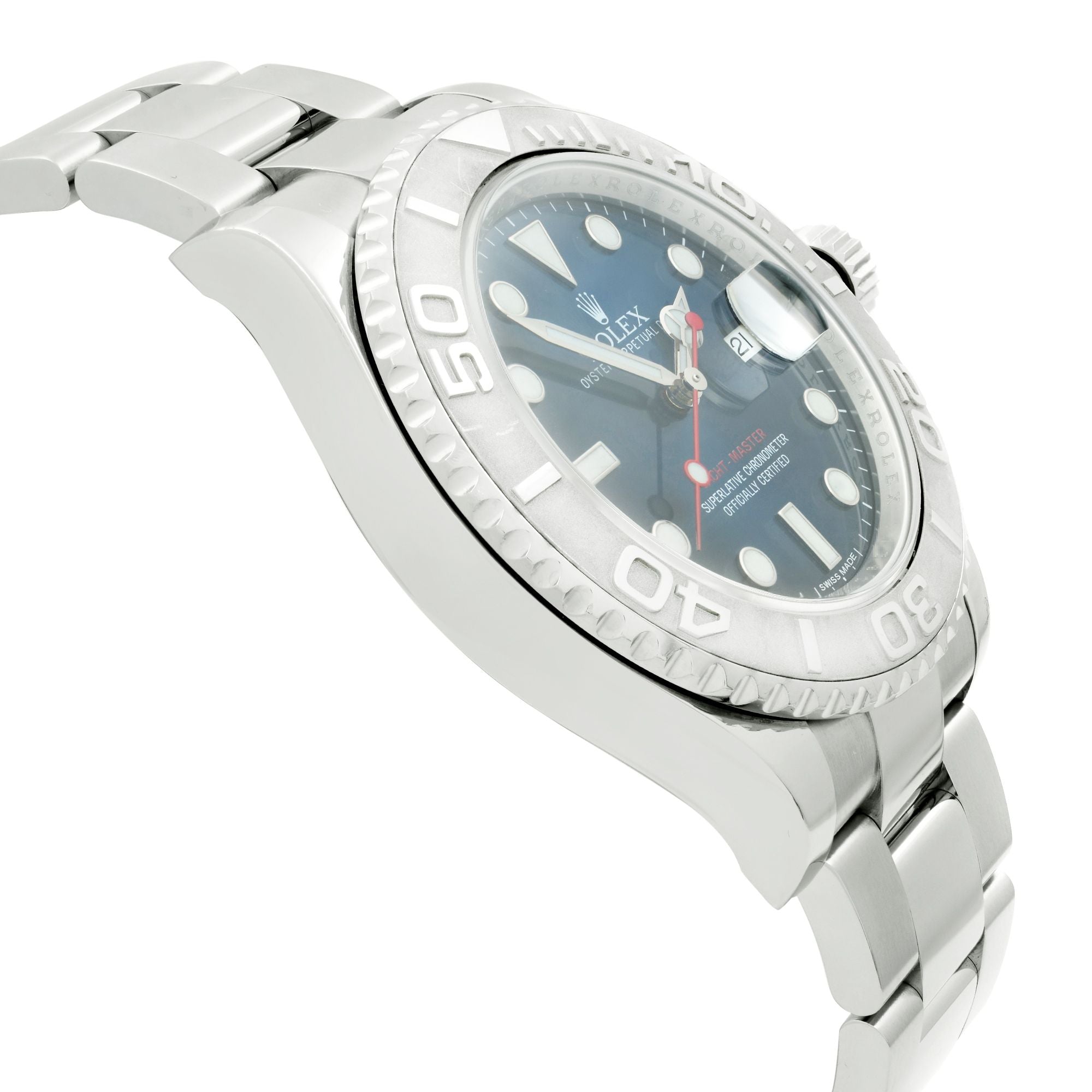 Rolex Yacht-master 40mm Platinum Steel Blue Dial Automatic Mens Watch 116622
