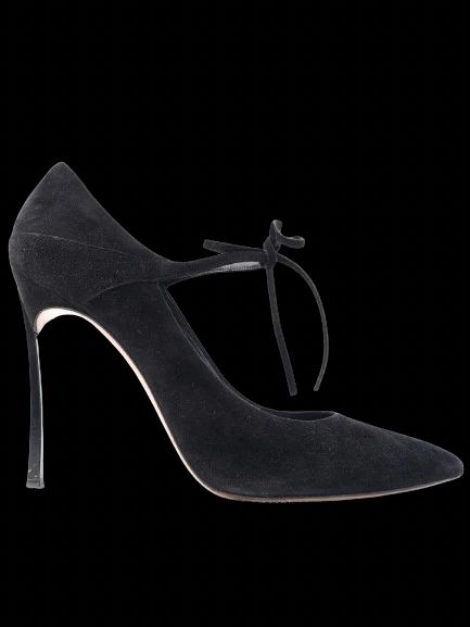 Excellent Casadei Black Suede High-Heeled Shoes Size N/A