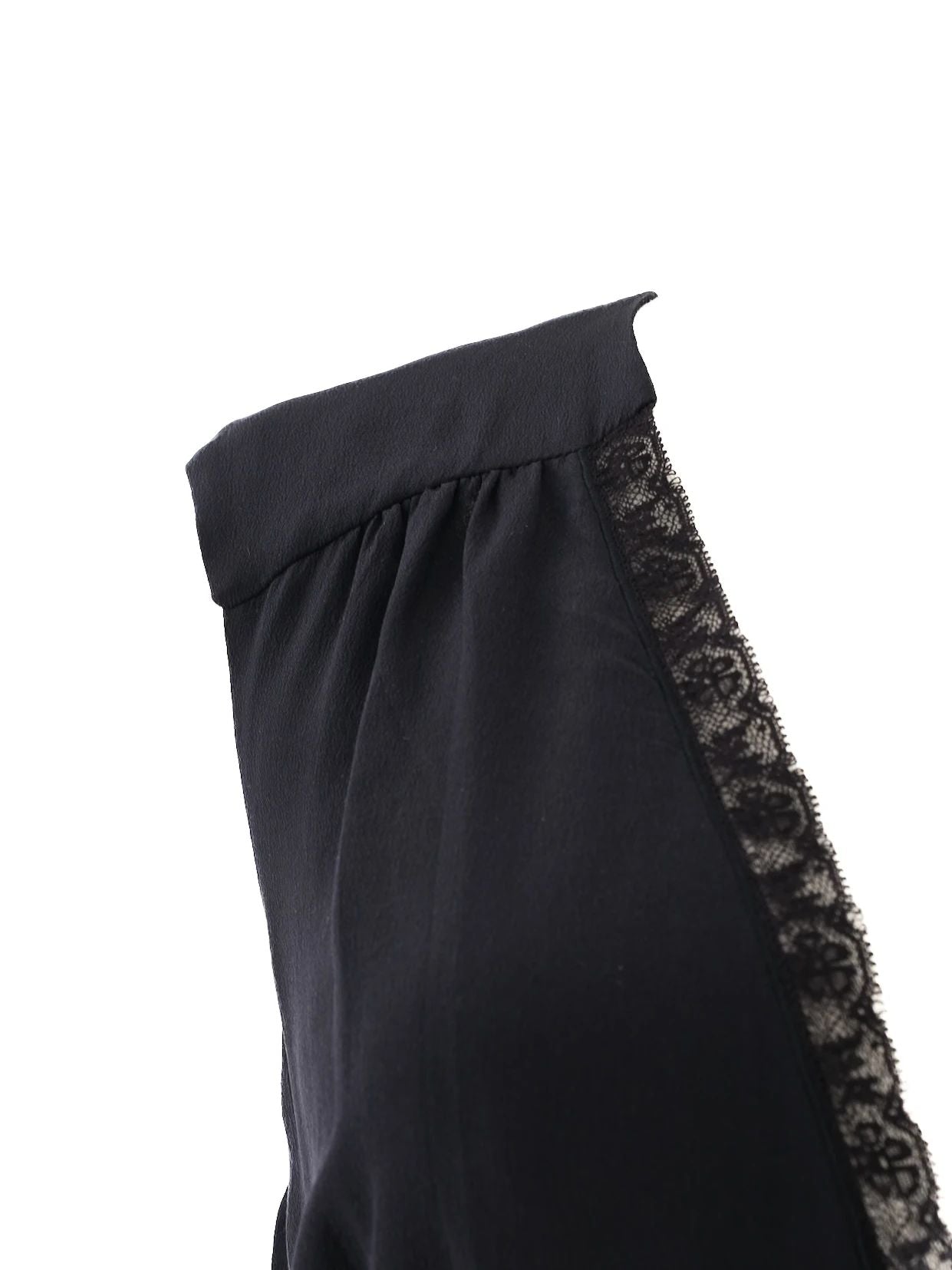 Prada Black Silk Dress with Lace Detailing Size L Excellent