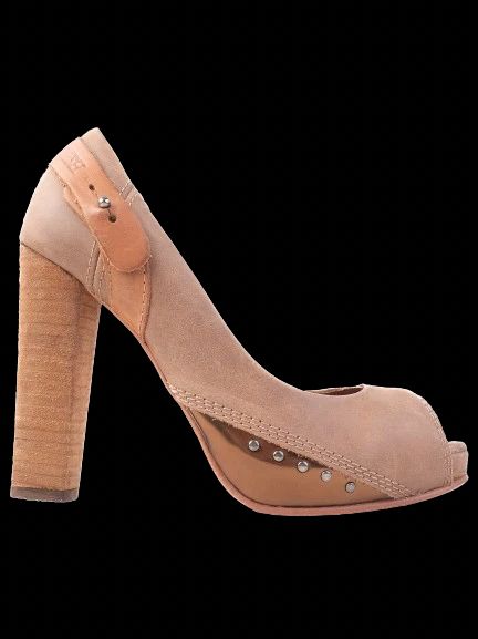 Excellent Diesel Orange Leather High-Heeled Peep-Toe Shoes Size 37