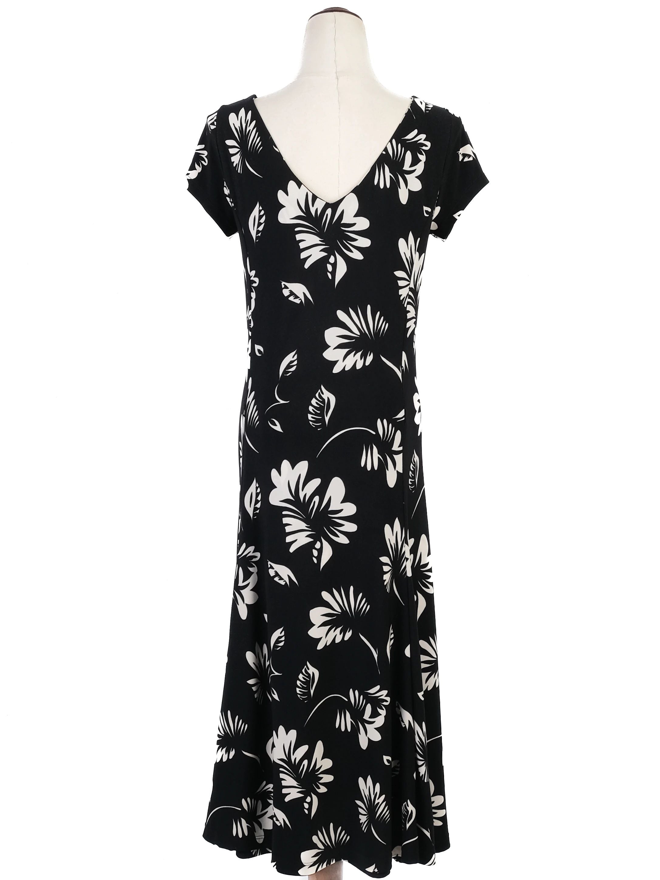 Excellent Ralph Lauren Black Floral Dress Size S Women&