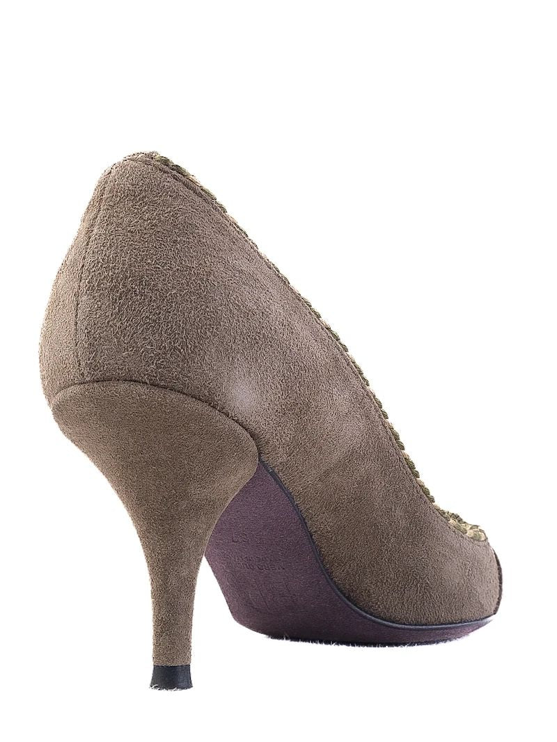 Perfect Baldan Green Genuine Suede High Heels Size 37