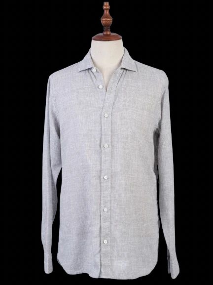 Ermenegildo Zegna Gray Long-Sleeve Button-Up Shirt Excellent Condition