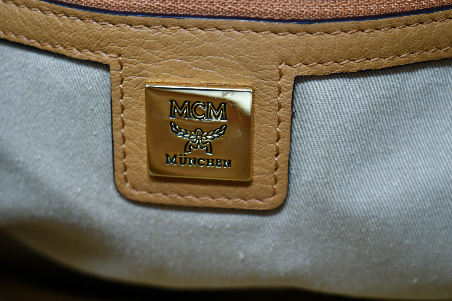 MCM Shoulder Bag Camel Cognac