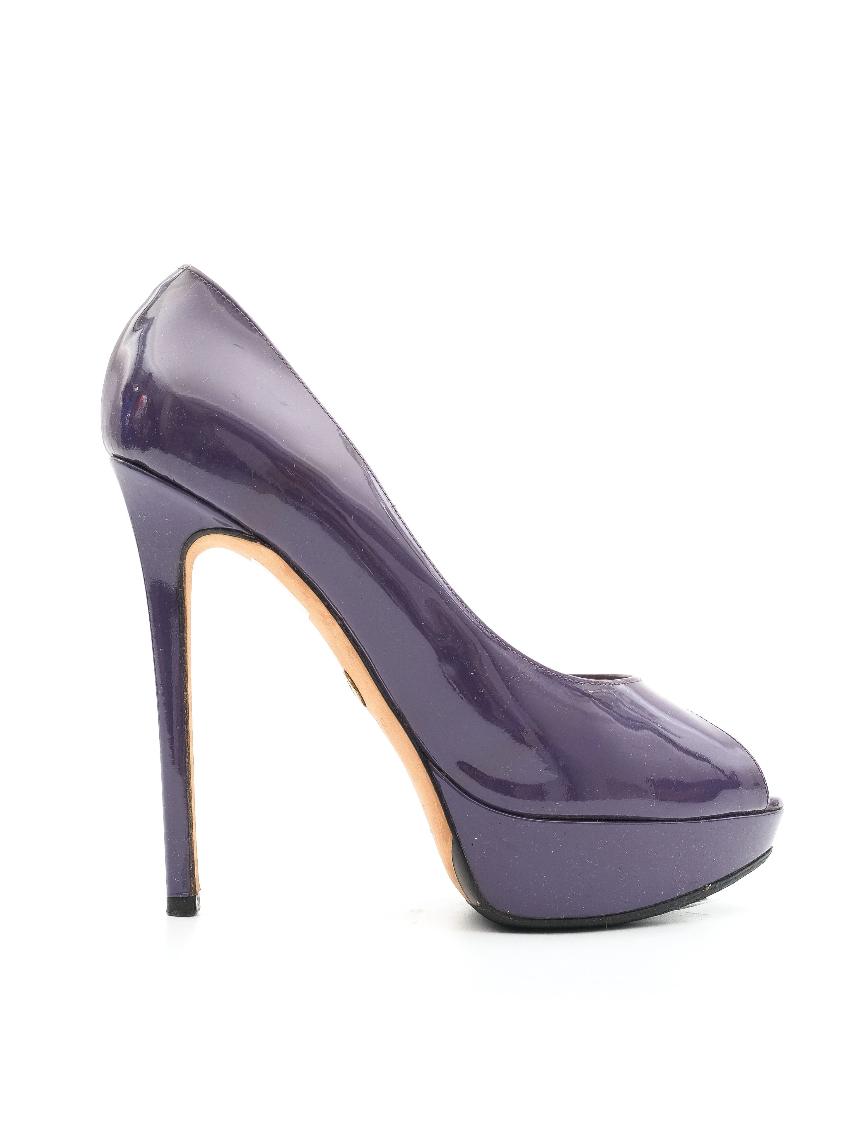 NEW Emilio Pucci Purple High-Heel Peep-Toe Pumps Size 37