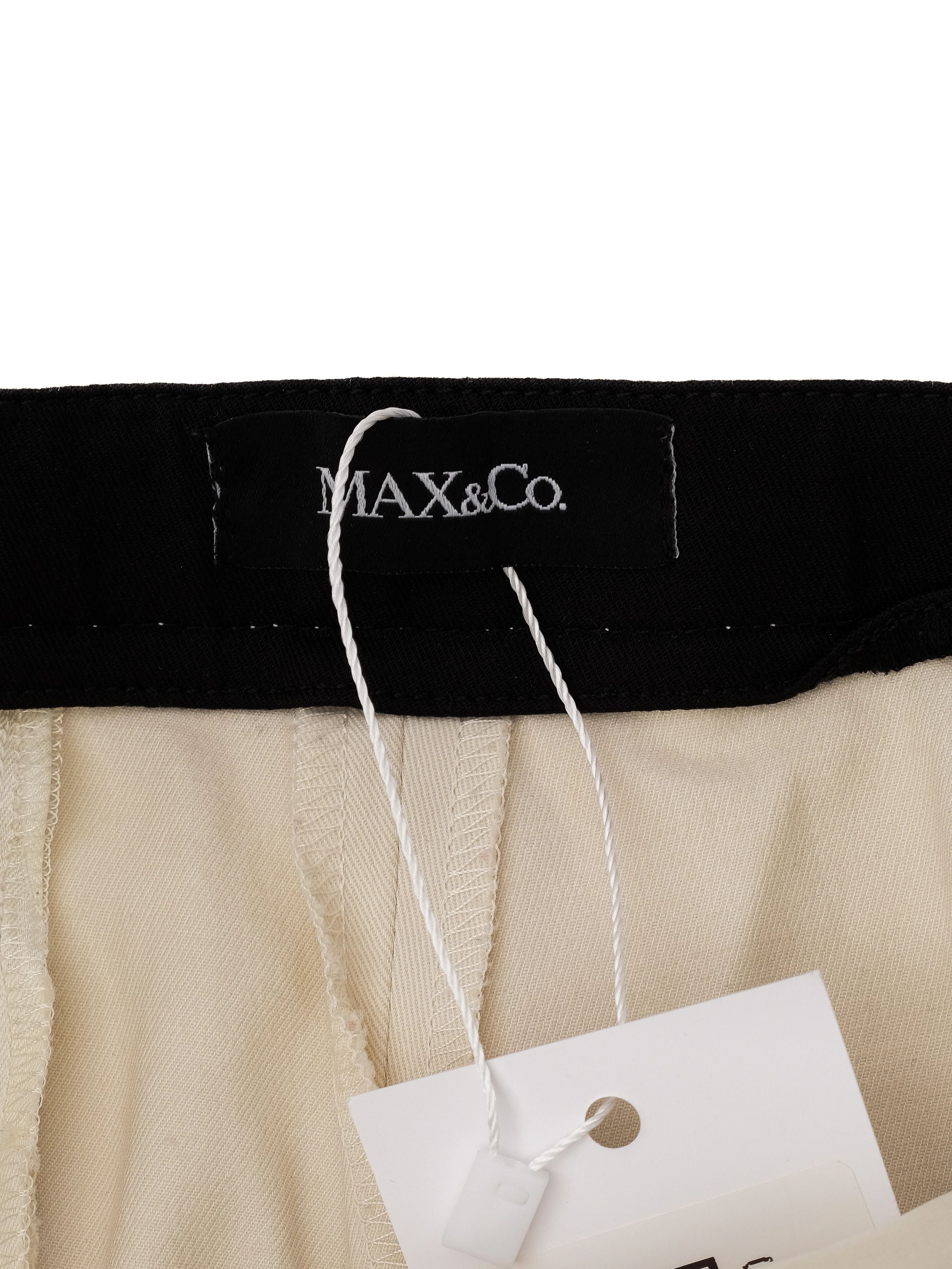 Perfect MaxCo White Pants with Black Belt for Women