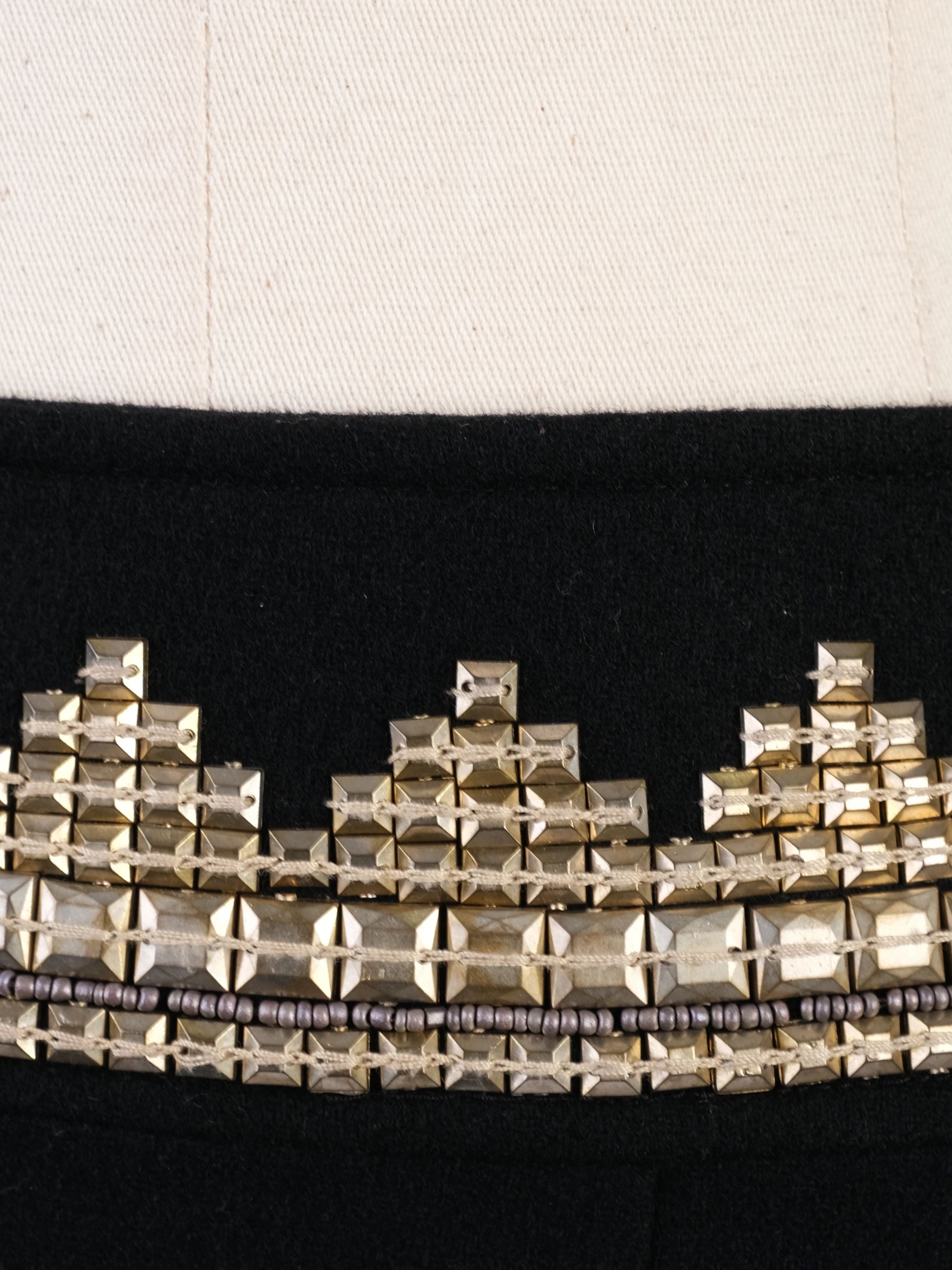 Excellent Class Roberto Cavalli Black Wool Skirt Suit with Beaded Collar