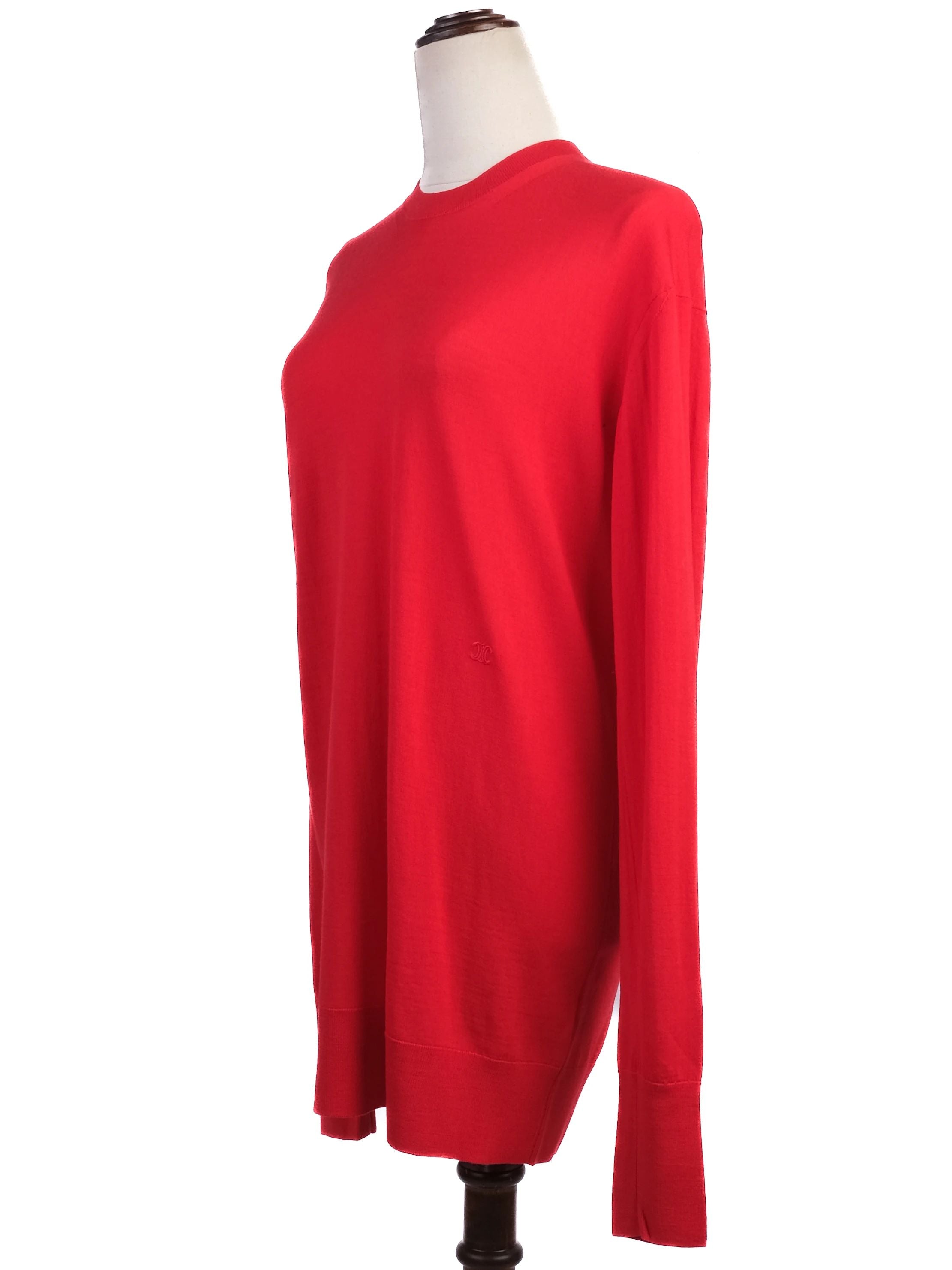 Excellent Celine Red Wool Sweater Size XS for Women