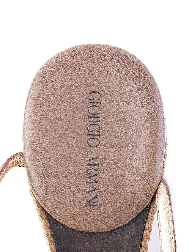 Excellent Giorgio Armani Orange Wedge Sandals Size 38
