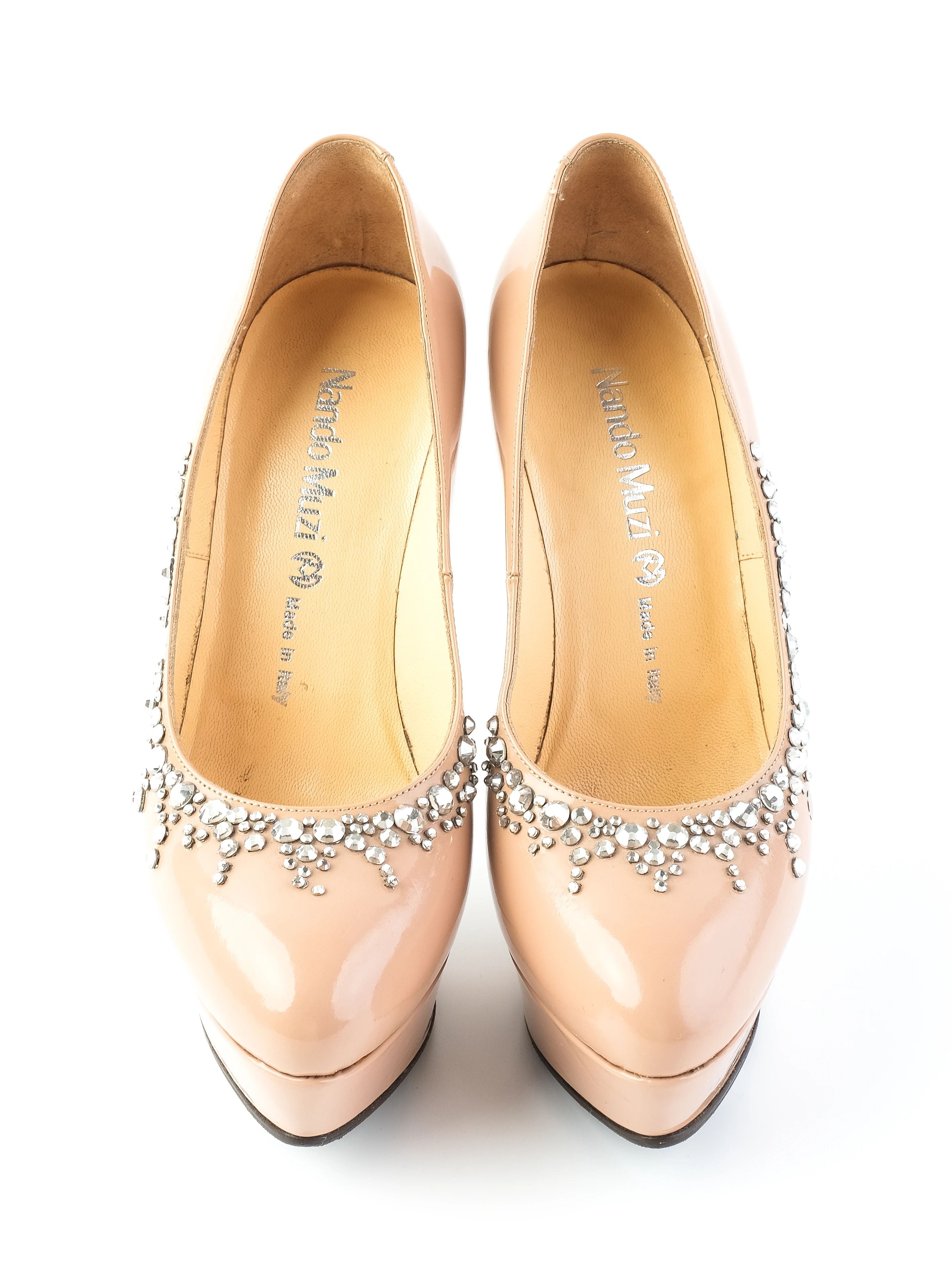 EXCELLENT Nando Muzi Pink Leather High-Heeled Shoes Size 36