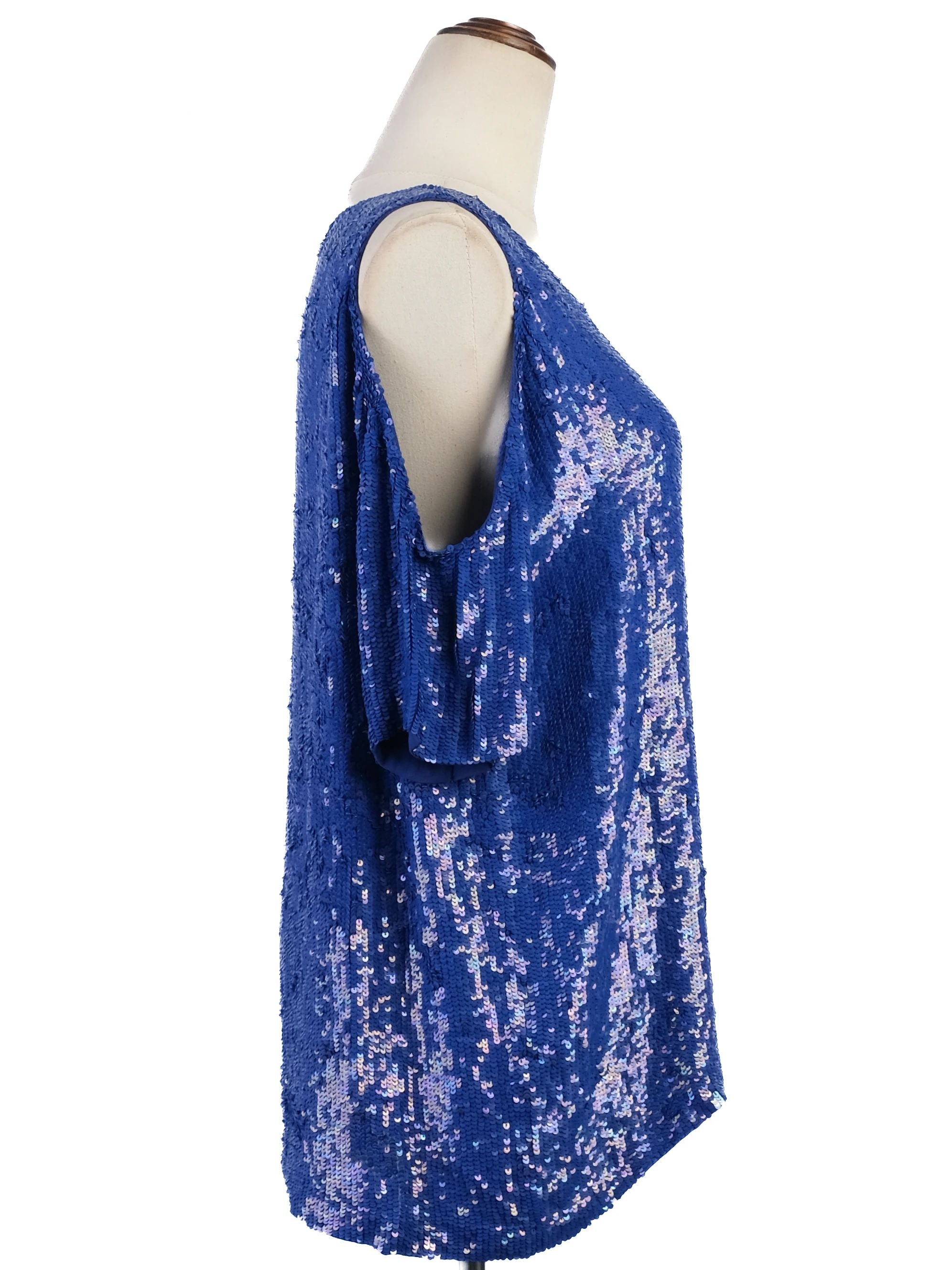 Excellent P.A.R.O.S.H. Blue Sequin Top Women&