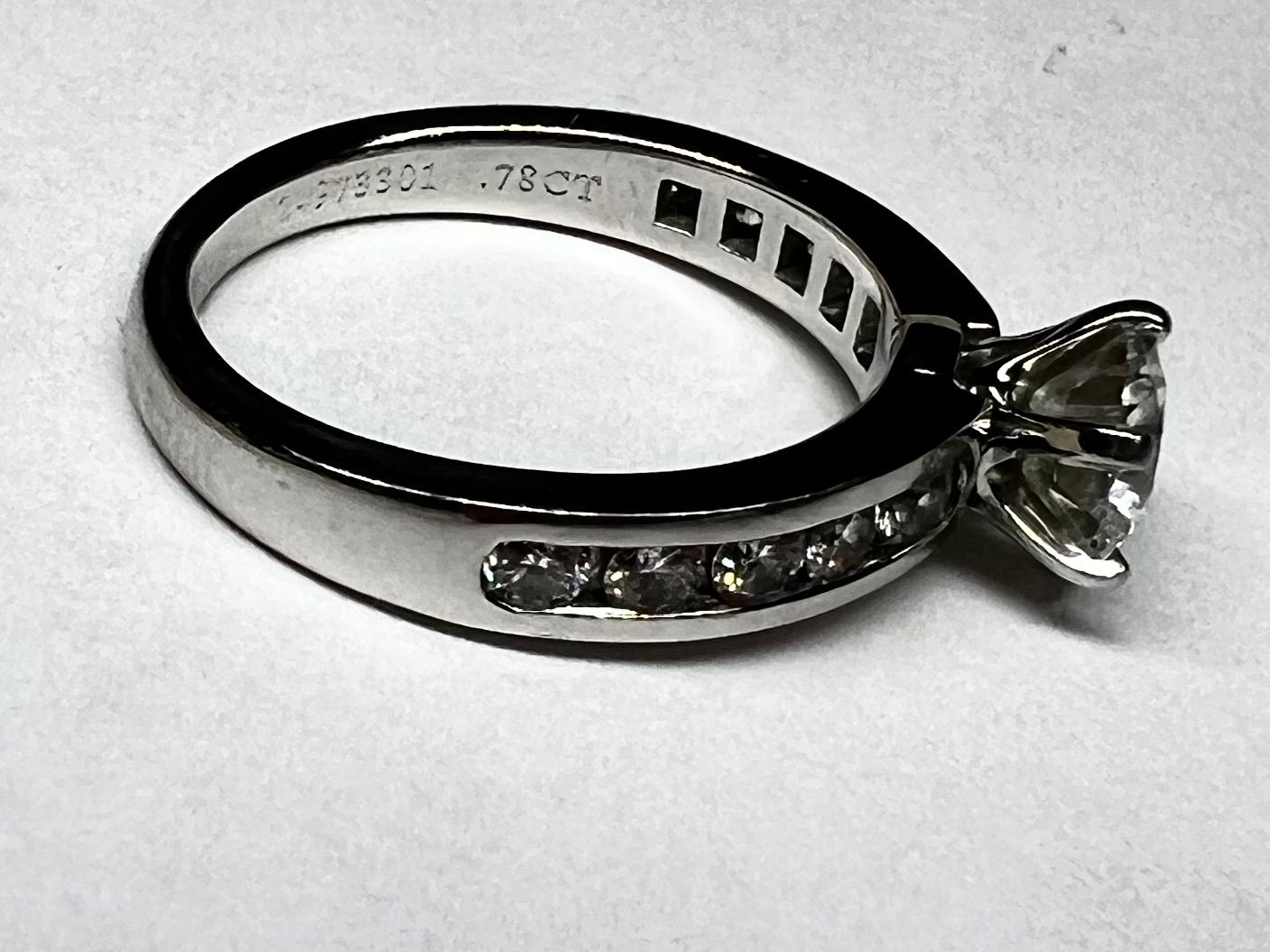Tiffany & Co. Channel Set Solitaire Ring 0.78ct