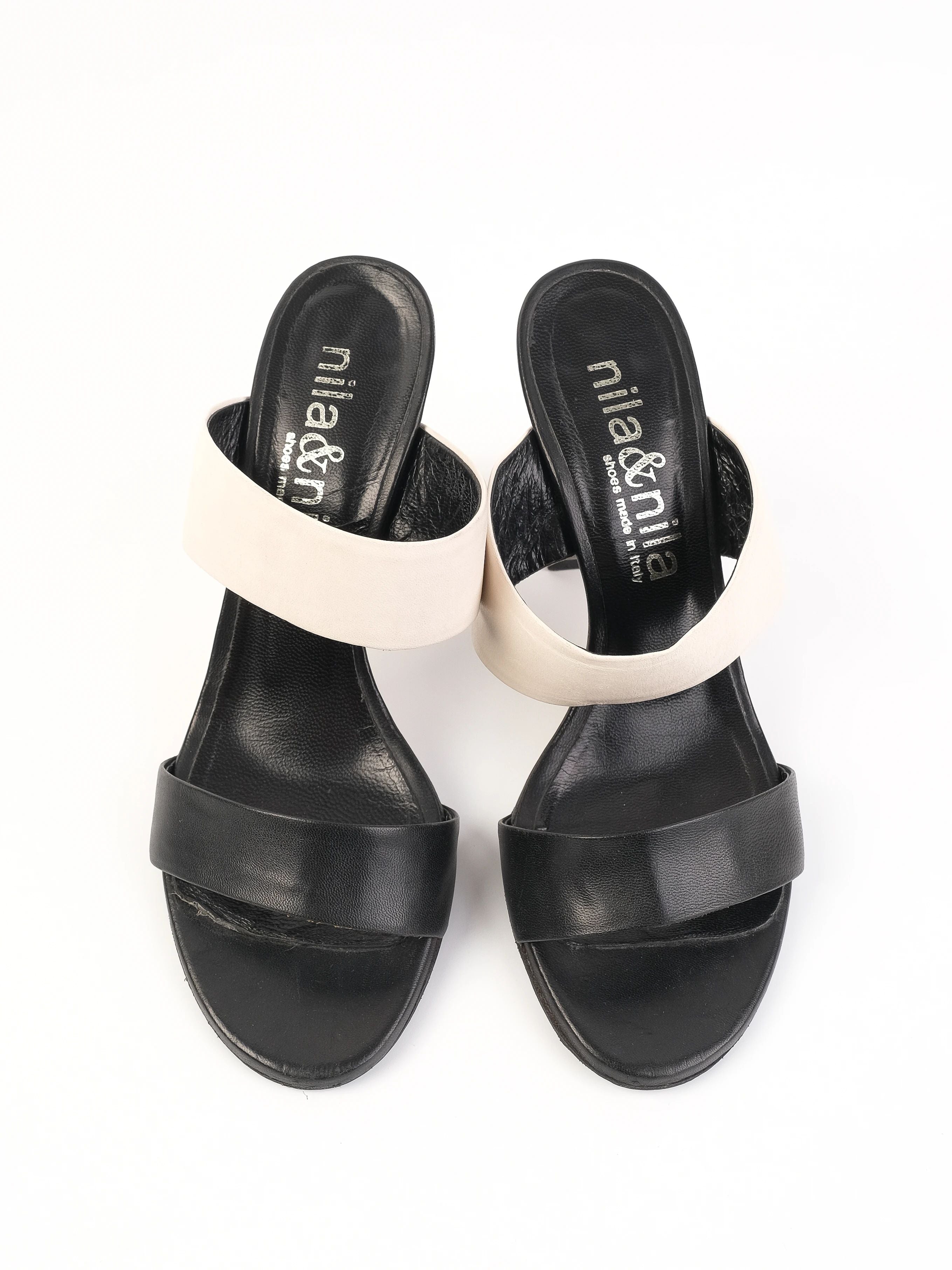 Excellent Nila&nila High-Heeled Black Leather Shoes Size 37