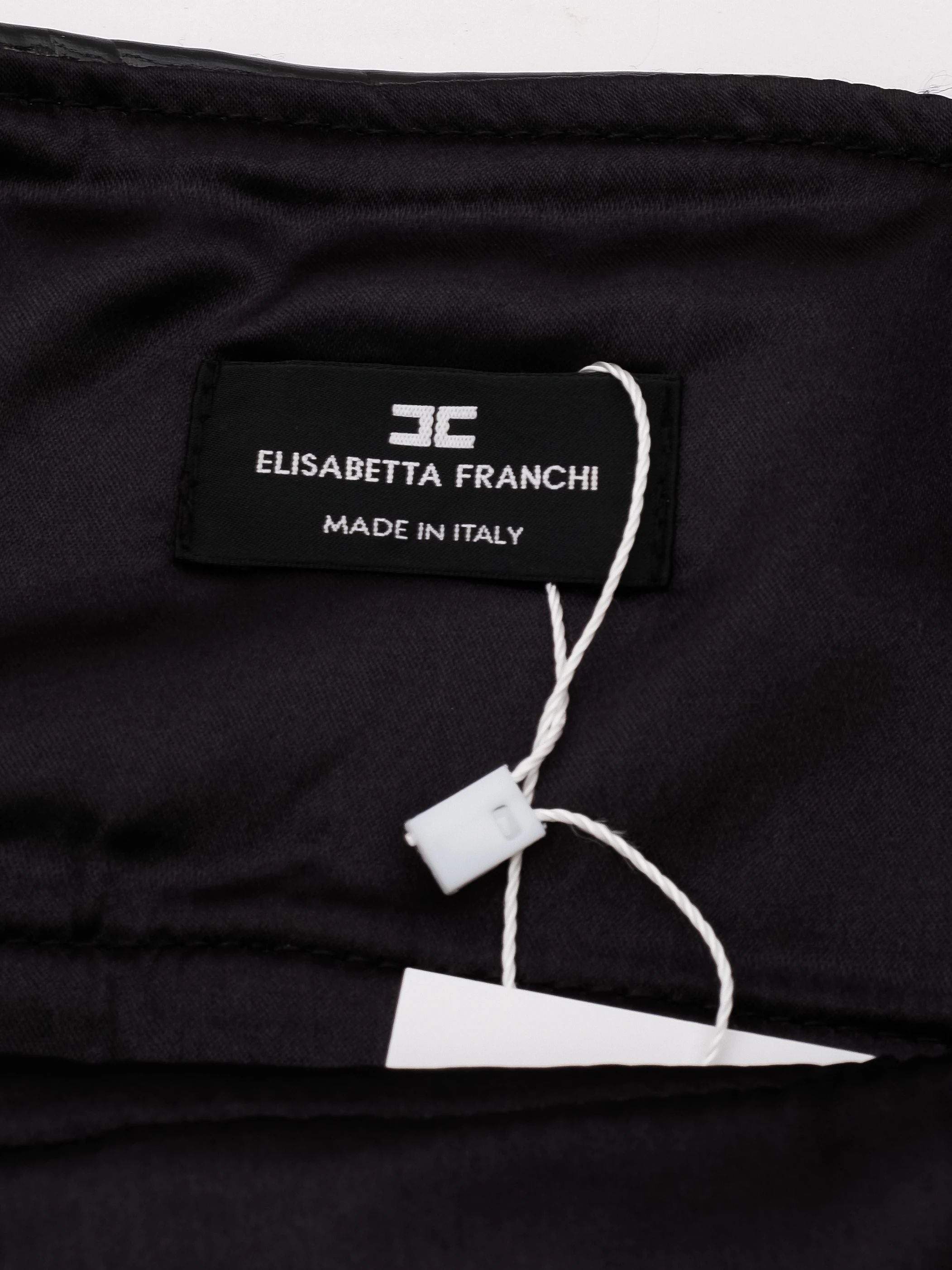 Excellent Elisabetta Franchi Black Skirt Size M Faux Leather Made in Italy