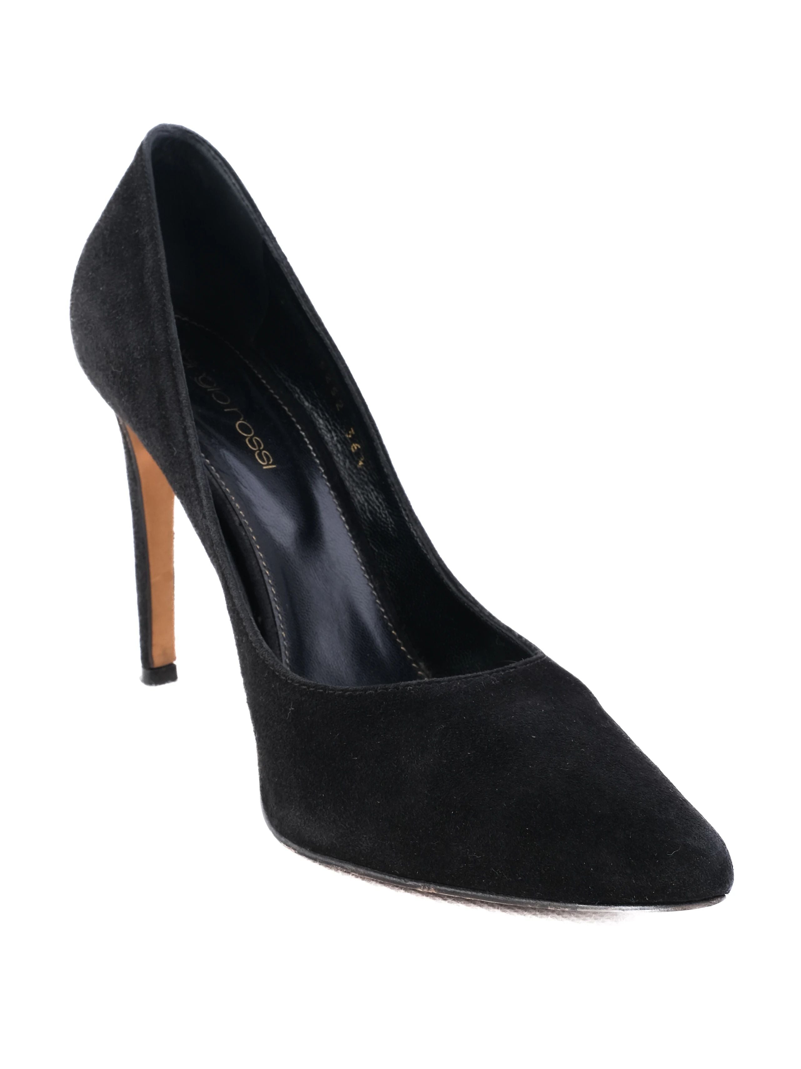Excellent Sergio Rossi Black Leather High-Heeled Stiletto Shoes