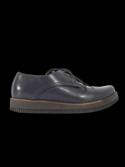 Perfect Lanvin Blue Leather Lace-Up Shoes Size 42 for Men