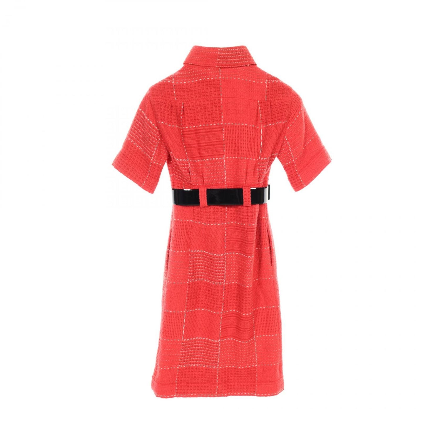 Chanel Red Dress Wool Nylon P 32021