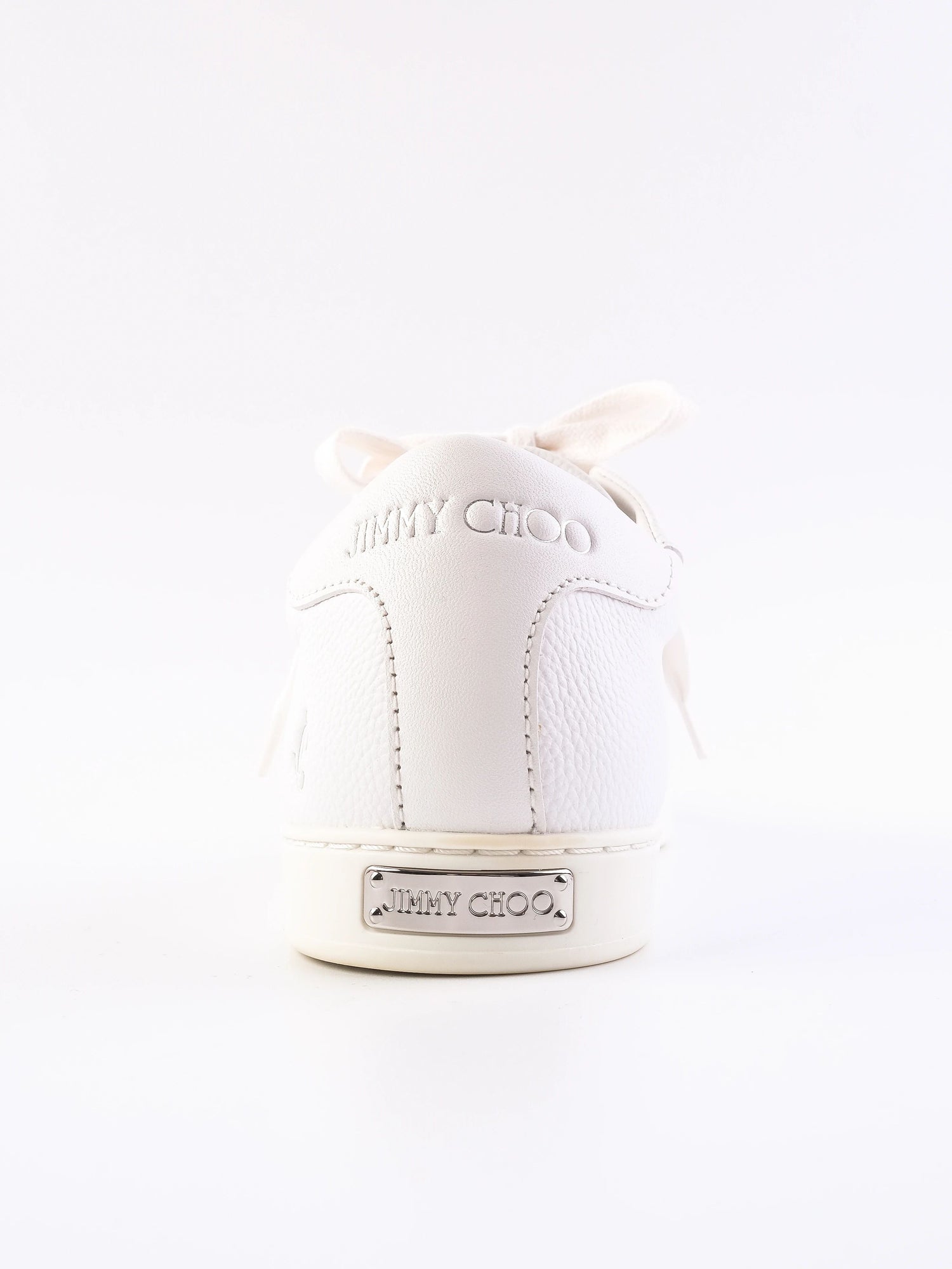 NEW Jimmy Choo White Leather Sneakers Size 38.5 Women