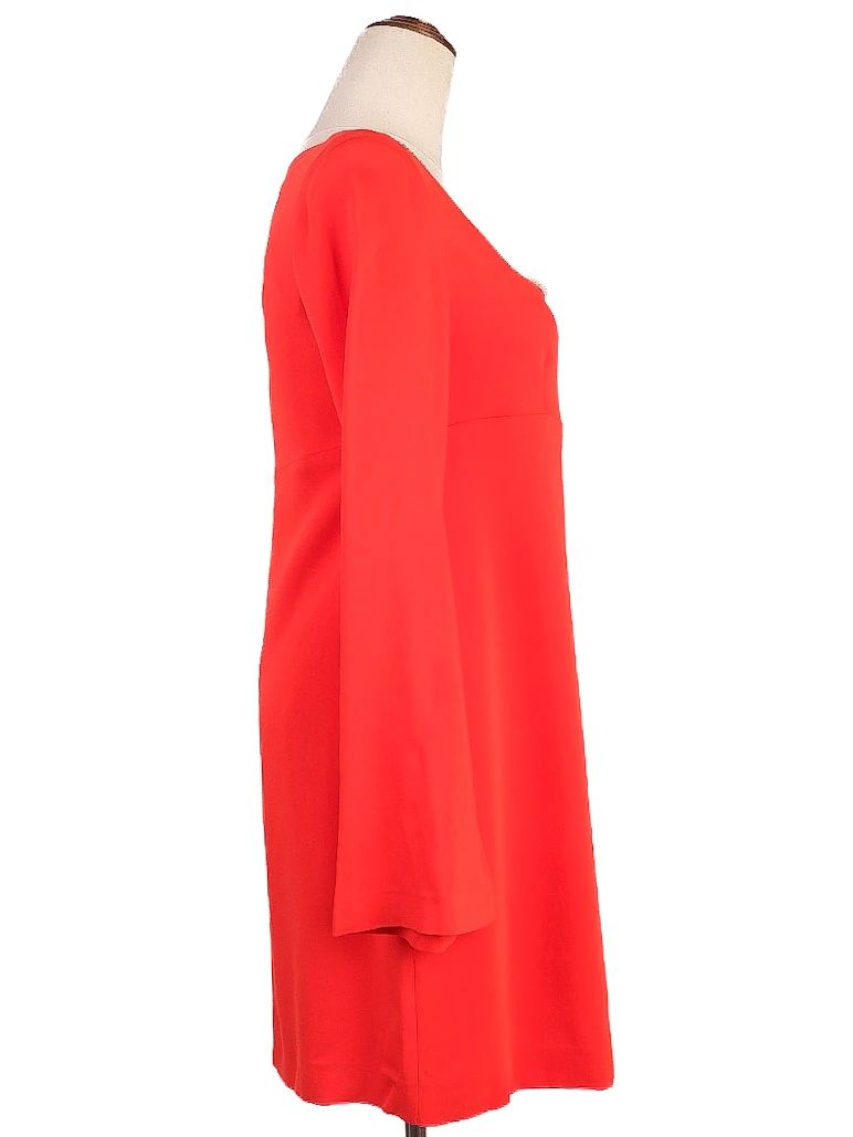 Excellent Pinko Red Long Sleeve Dress with Square Neckline