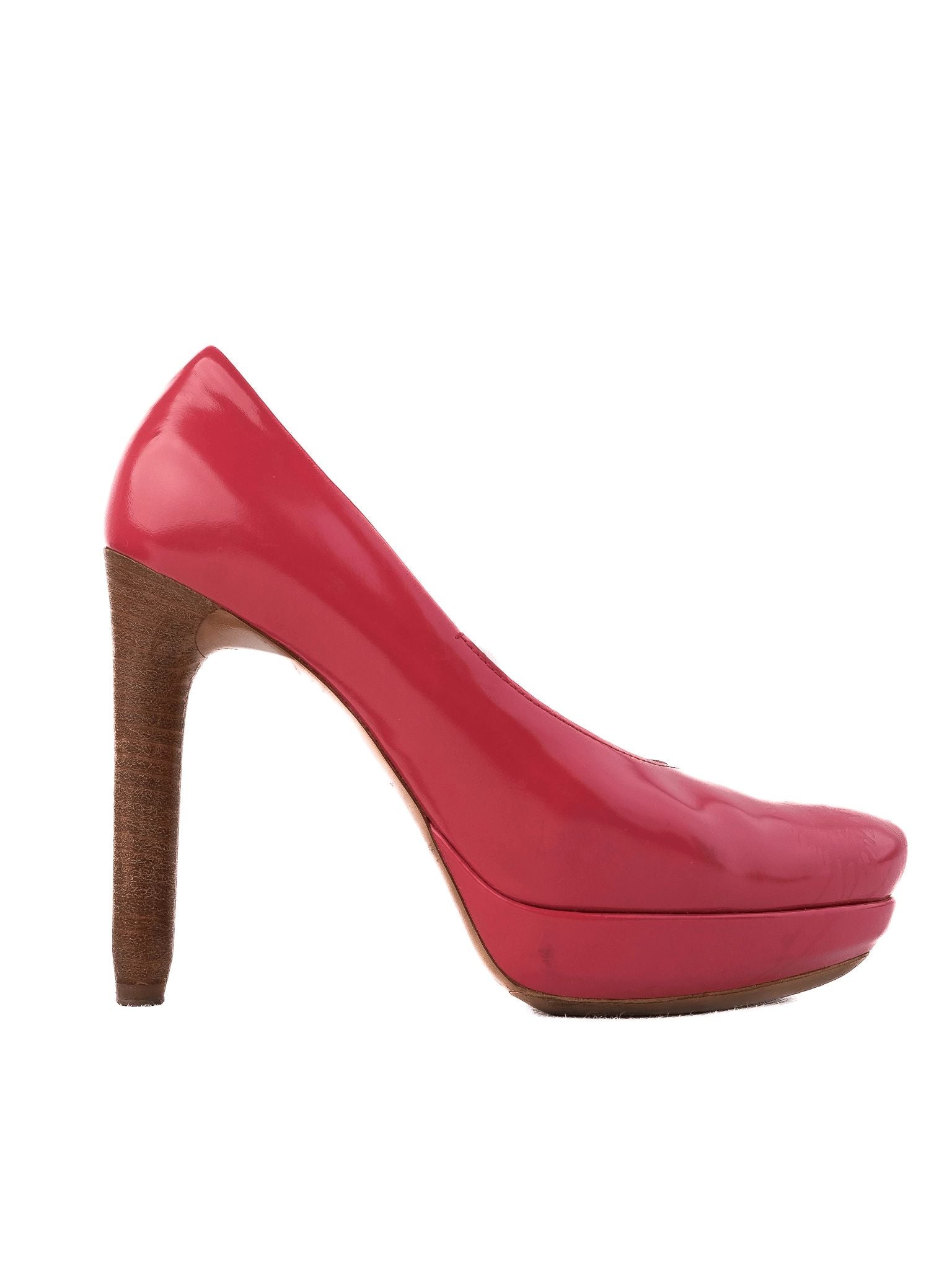 Excellent Louis Vuitton Red Leather High-Heeled Shoes Size 37