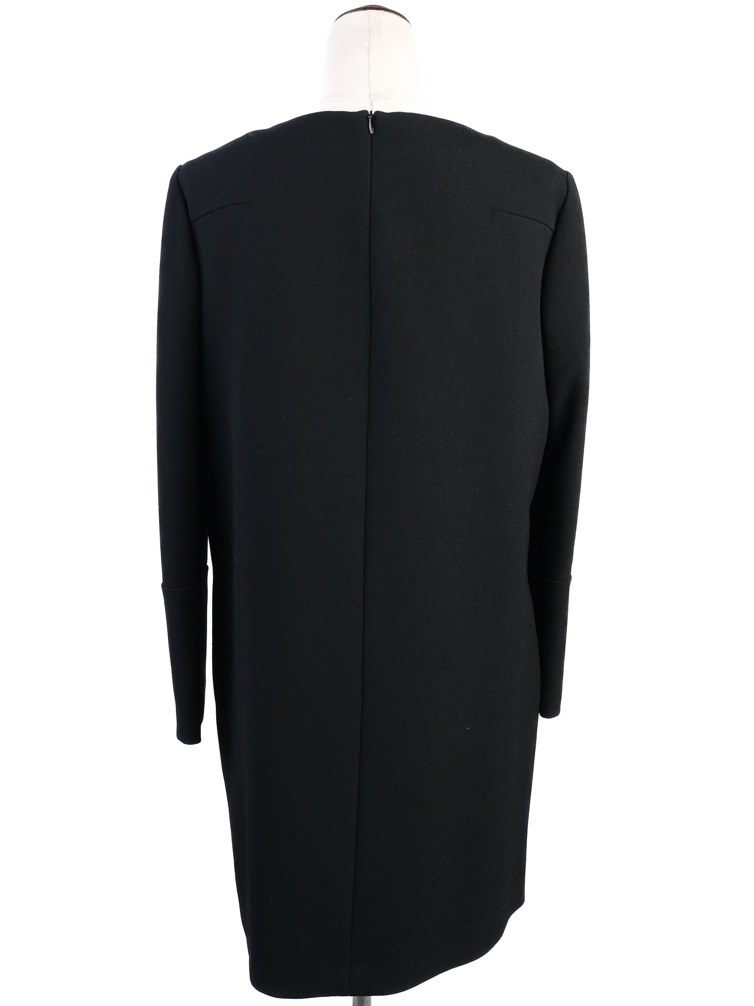 Maje Black Viscose Dress XL with Textured Cut-Out Design - Excellent
