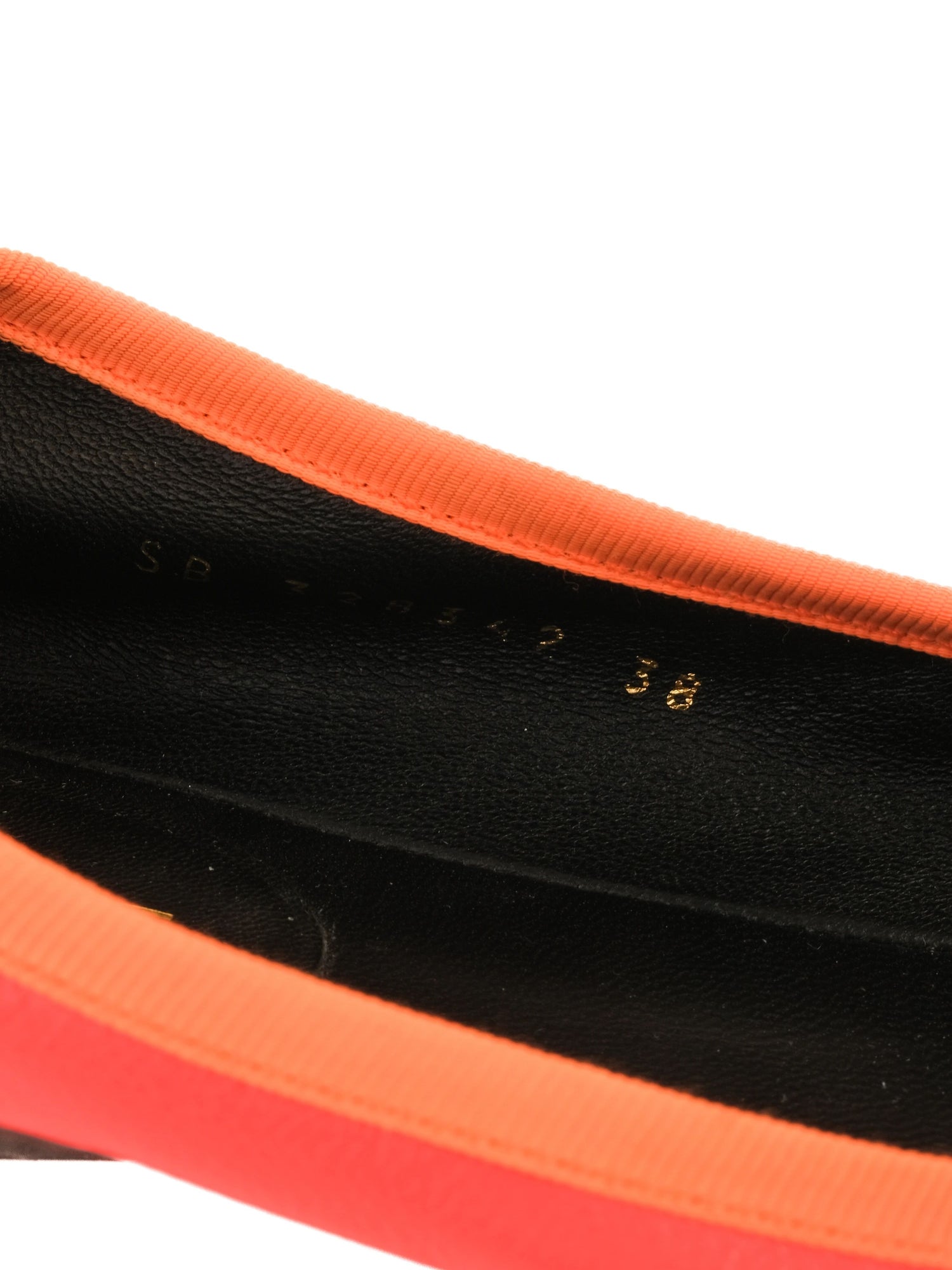 Excellent Saint Laurent Orange Leather Ballet Flats Size 38