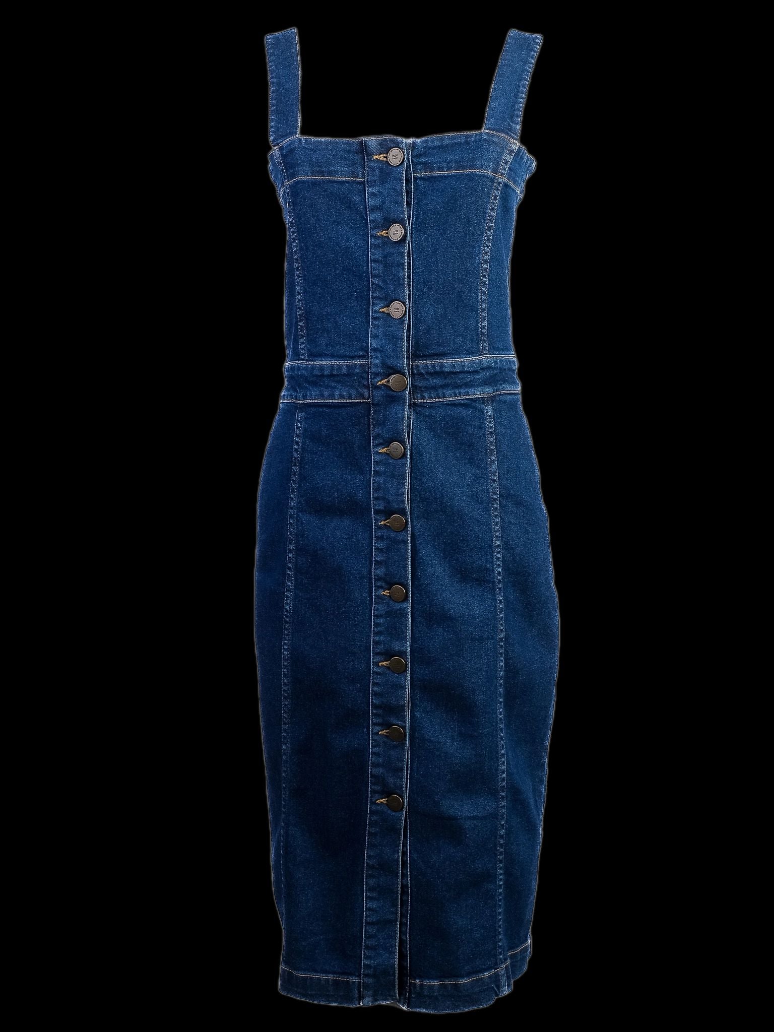 Excellent Maje Blue Denim Dress Fitted Style Size XS