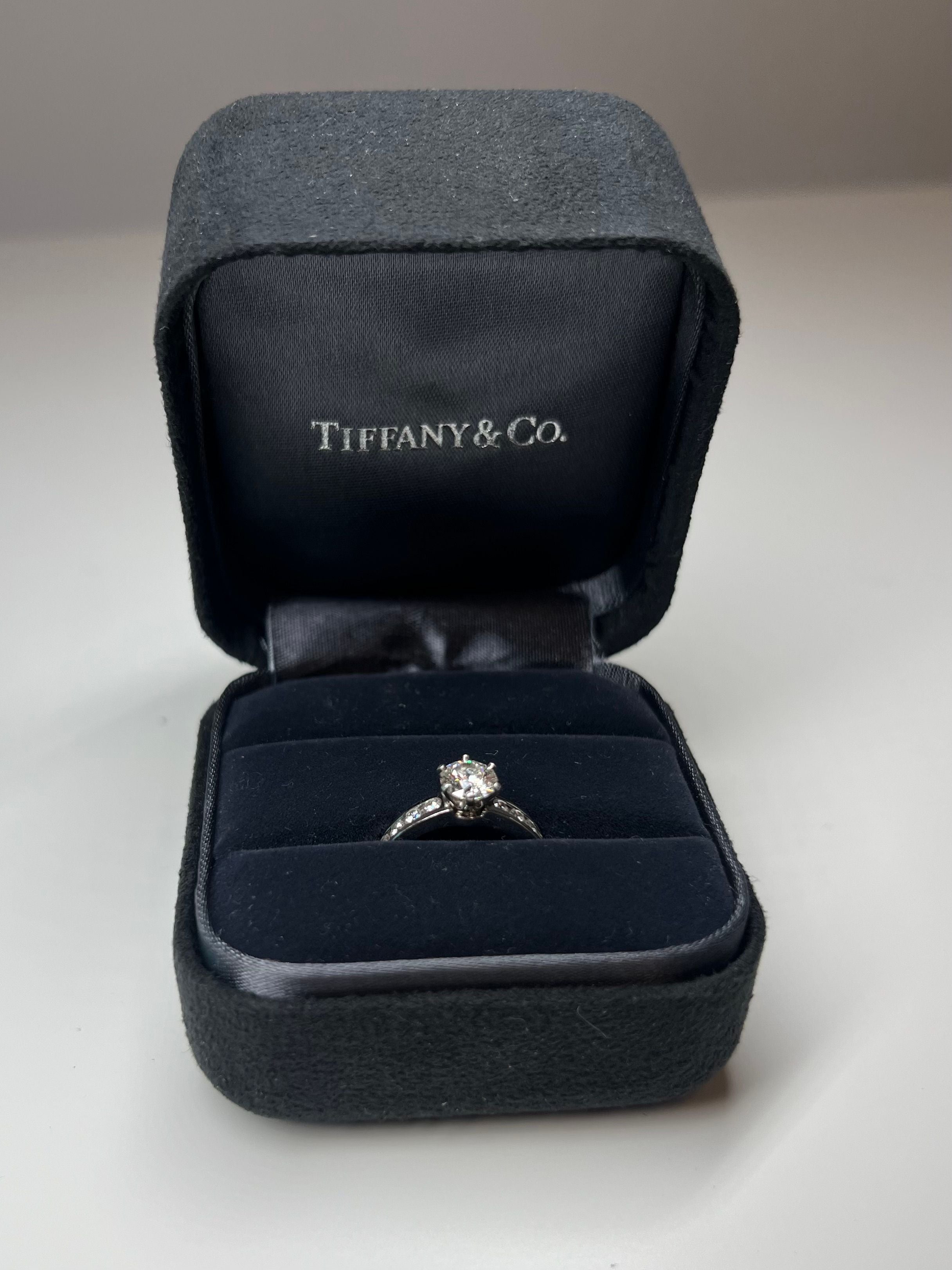 Tiffany & Co. Channel Set Solitaire Ring 0.78ct