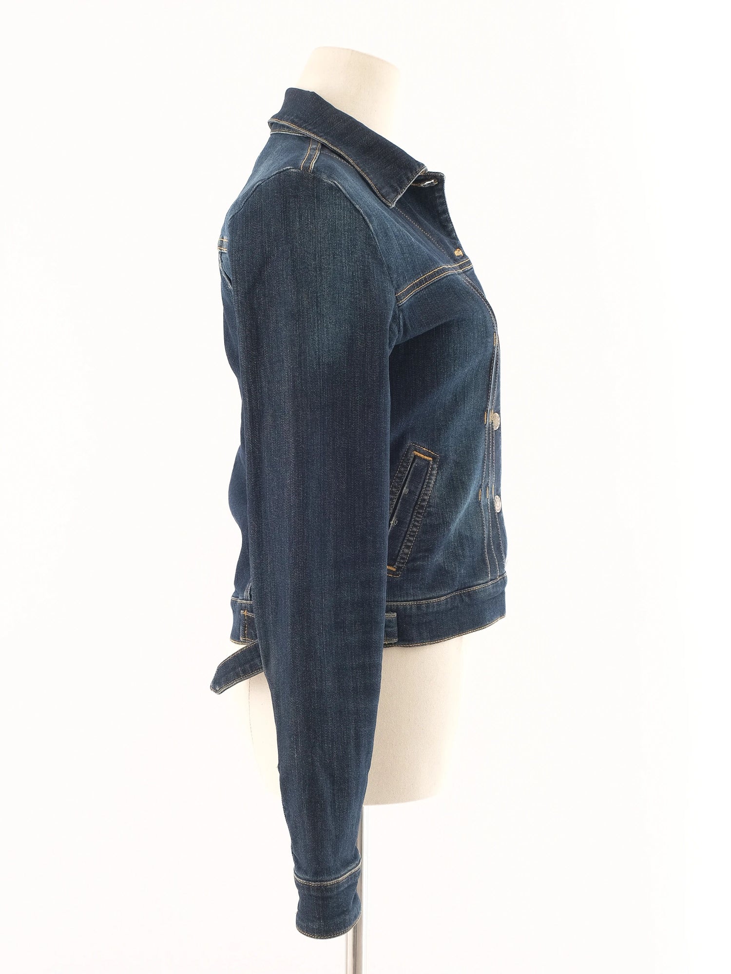 Excellent Kenzo Denim Jacket Blue Size S with Embroidered Design