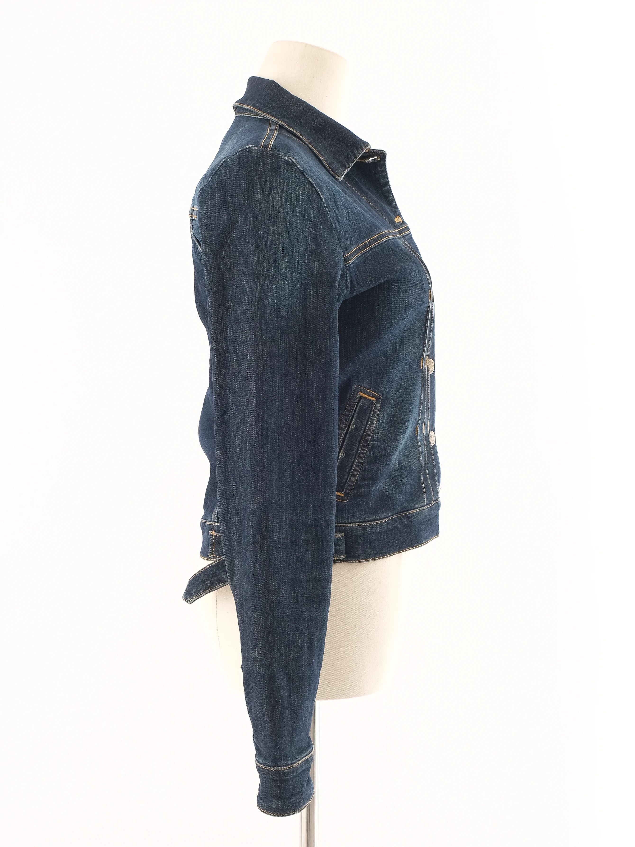 Excellent Kenzo Denim Jacket Blue Size S with Embroidered Design