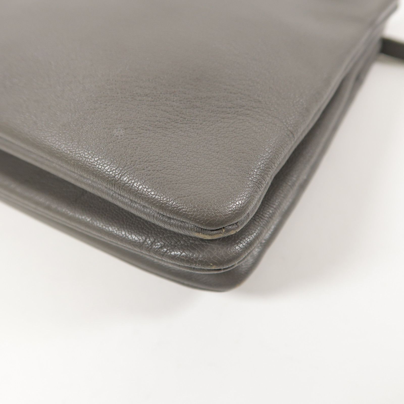 Celine Sheepskin Leather Trio Shoulder Bag Gray Grey Lambskin (sheep Leather)