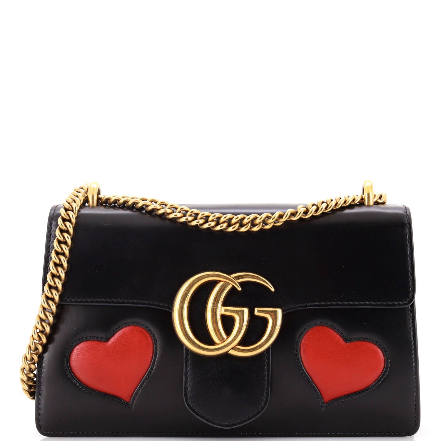 Gucci Marmont Chain Shoulder Bag Patchwork Leather Medium