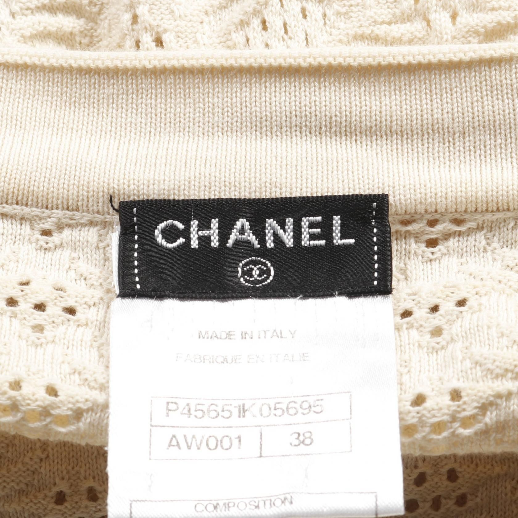 Chanel Beige Coco Mark Button Dress Cotton P 45651