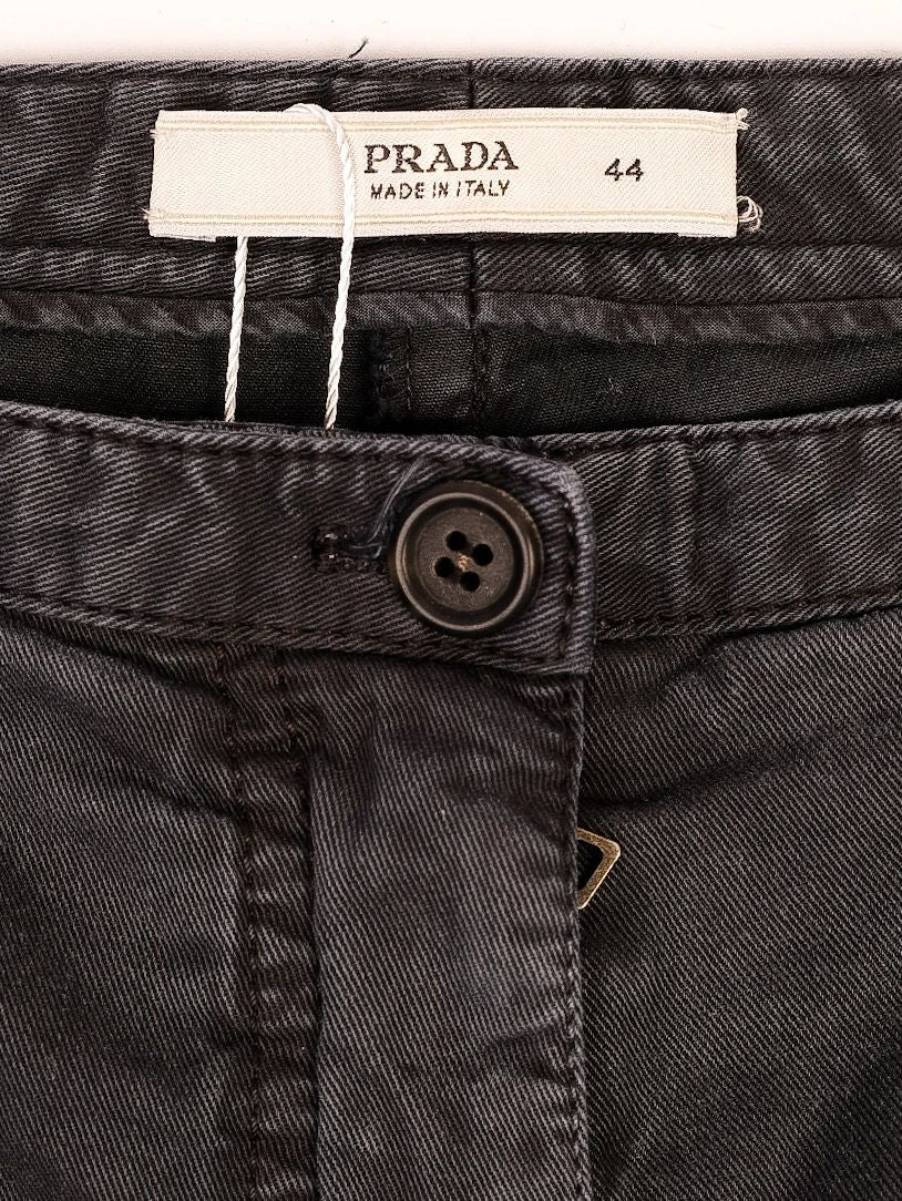 Excellent Prada Gray Cotton Pants Size M for Women