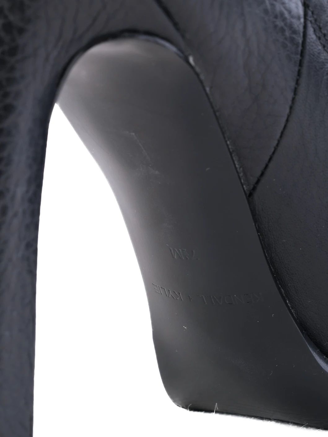 Excellent Kendall+Kylie Black Leather High-Heeled Ankle Boots Size 37.5