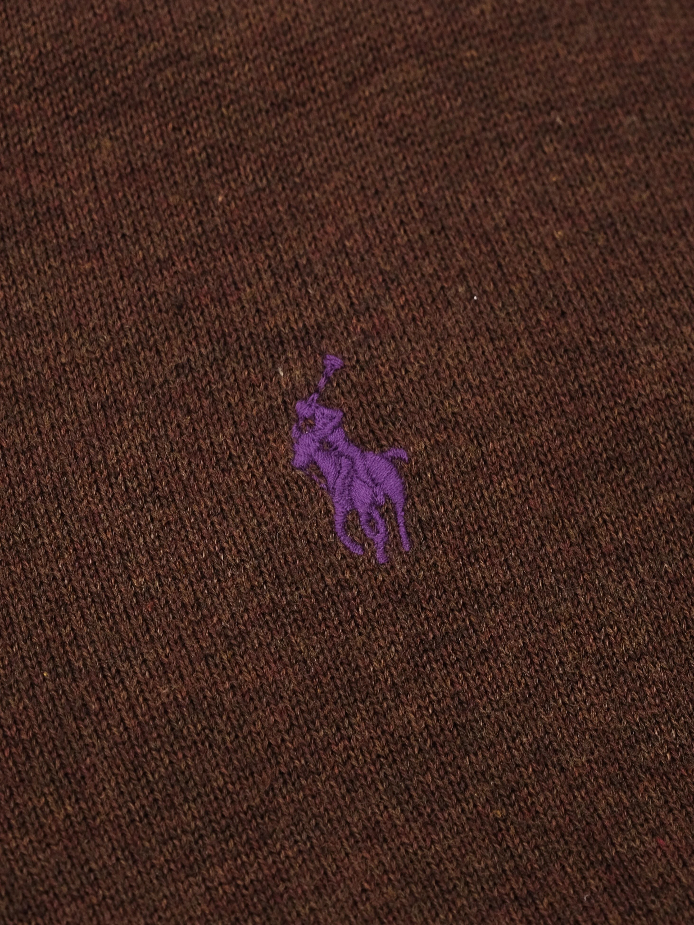 Excellent Polo Ralph Lauren Orange Cotton V-Neck Sweater Size 14 Kids