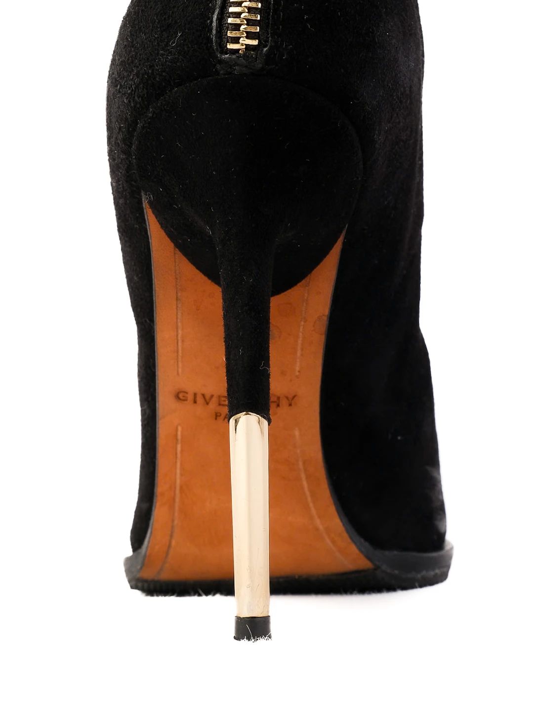 Excellent Givenchy Black Leather High-Heeled Boots Size 35