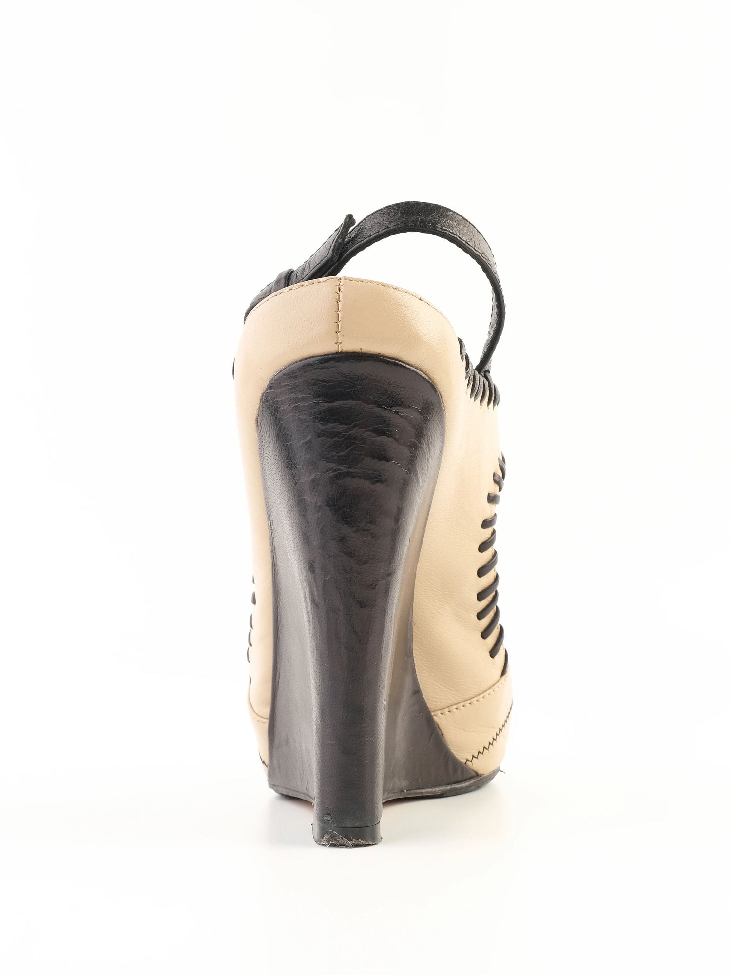 Excellent Gianmarco Lorenzi Orange Leather Wedge-Heeled Shoes Size 36