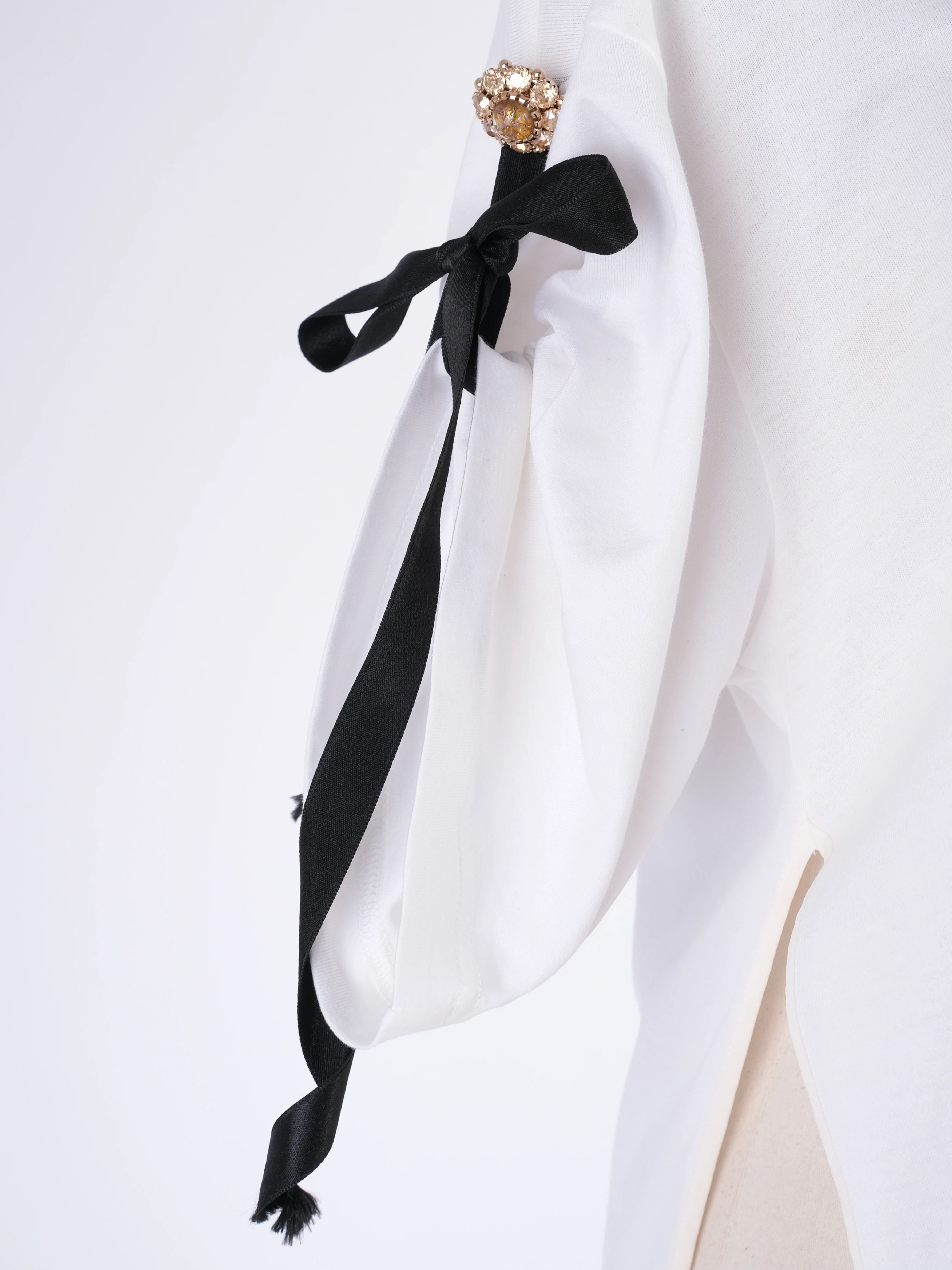 EXCELLENT Dolce Gabbana White Cotton Shirt with Decorative Patches Size S