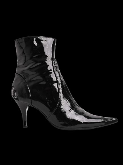 Good Loretta Pettinari Black Leather Ankle Boots Size 37