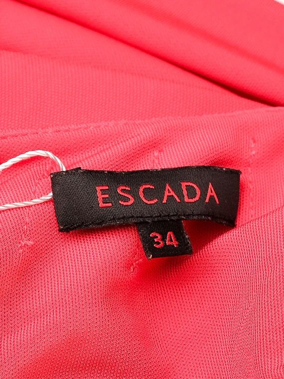 Excellent Escada Red Asymmetrical Dress Size XS Viscose
