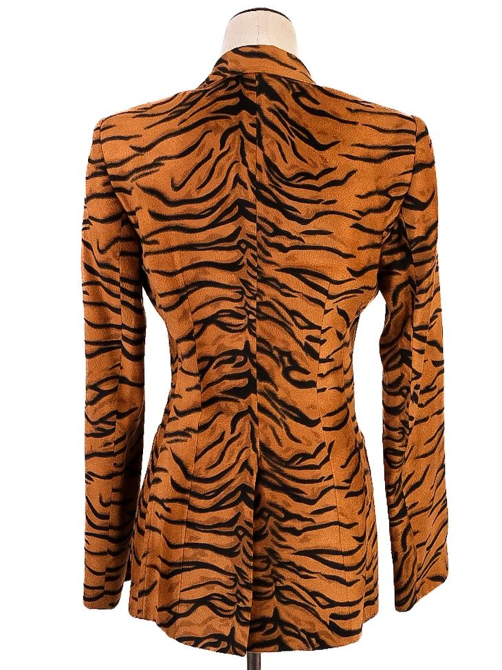 Excellent Moschino Blazer Tiger Stripe Viscose Long Sleeve