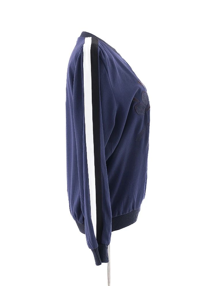 Excellent Kenzo Blue Sweatshirt S with Eye Design and Ribbed Cuffs