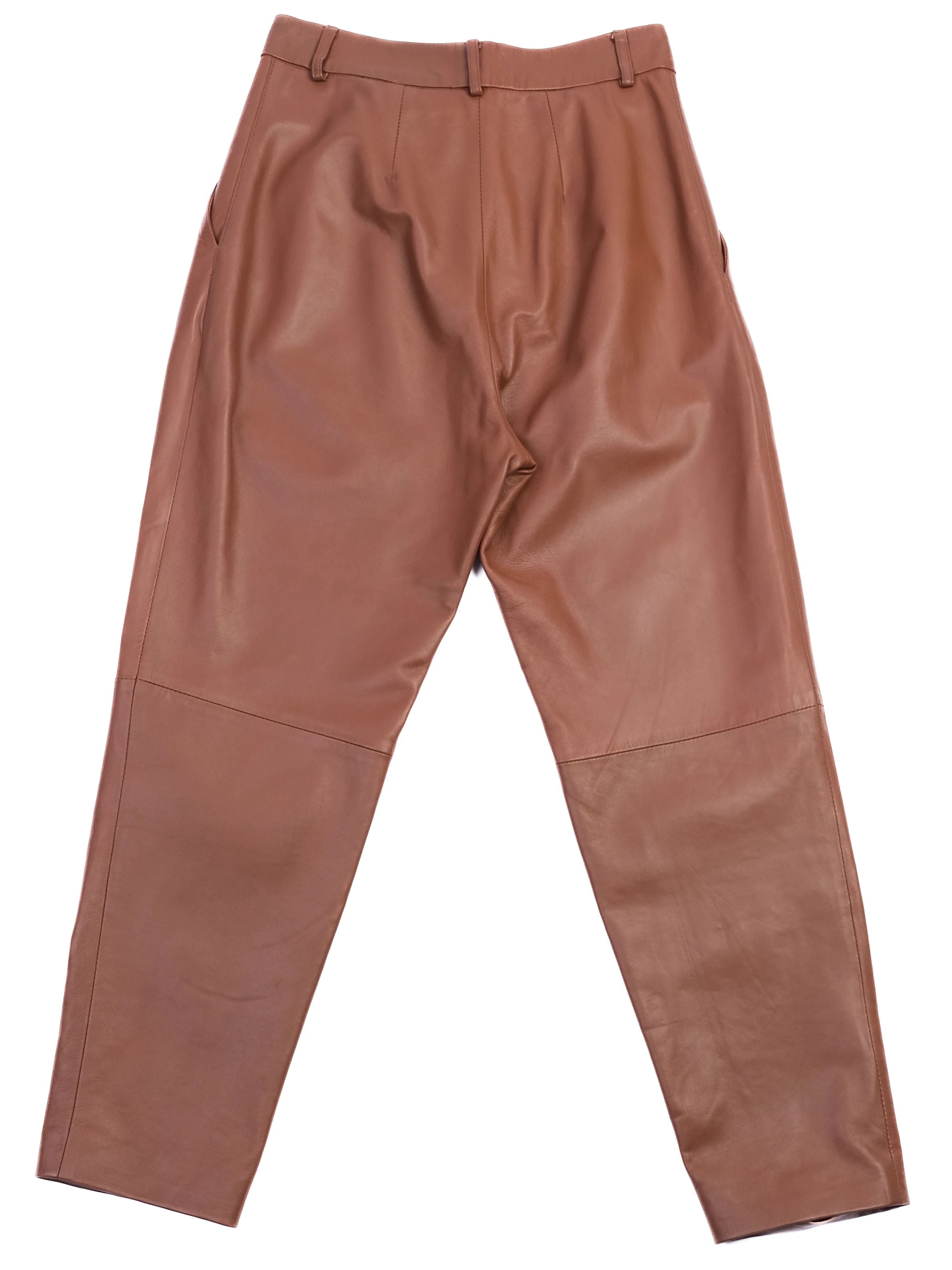 Excellent Simonetta Ravizza Orange Leather Pants Size S