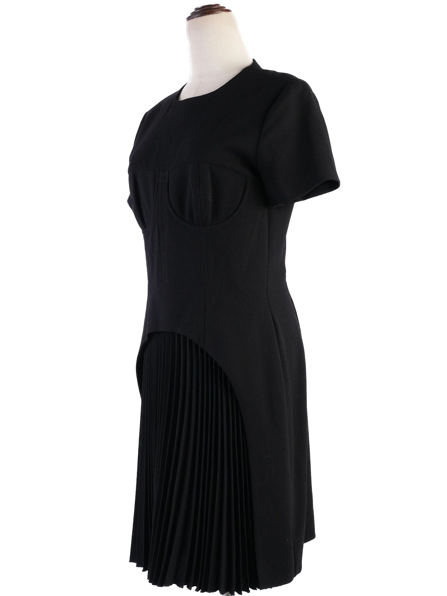 Excellent Christopher Kane Black Wool Dress Size M with Unique Design