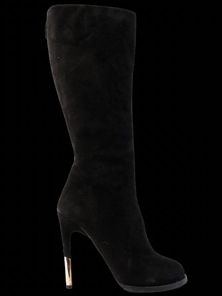 Excellent Givenchy Black Leather High-Heeled Boots Size 35